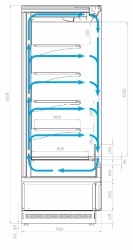Холодильная горка гастрономическая Carboma FC20-07 VM 1,9-2 (версия 2.0), ночная шторка (9006-9005)