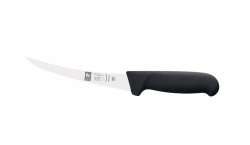 Нож обвалочный Icel SAFE изогнутый (узкое жесткое лезвие) черный 150/290 мм.