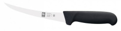 Нож обвалочный Icel Poly изогнутый (полугибкое лезвие) черный 150/290 мм.
