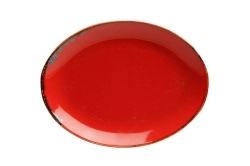 Тарелка 30 см овальная красный Porland