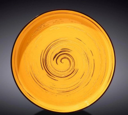 Тарелка Wilmax Spiral желтая с бортом D 230 мм