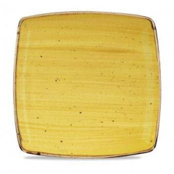 Тарелка мелкая квадратная CHURCHILL Stonecast 26,8 см, без борта Mustard Seed Yellow SMSSDS101