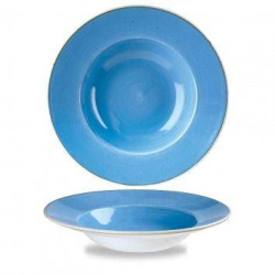 Тарелка для пасты 28 см, 0,47 л, с широким бортом, Stonecast, цвет Cornflower Blue