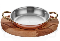 Сковорода для подачи Altin Basak Multi-Metal Copper на подставке розово-золотая 0,33 л, D 120 мм, H 35 мм