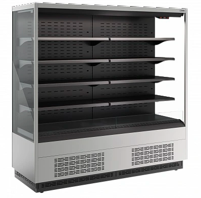 Холодильная горка гастрономическая Carboma FC20-07 VM 1, 9-2 (версия 2.0), ночная шторка (9006-9005)