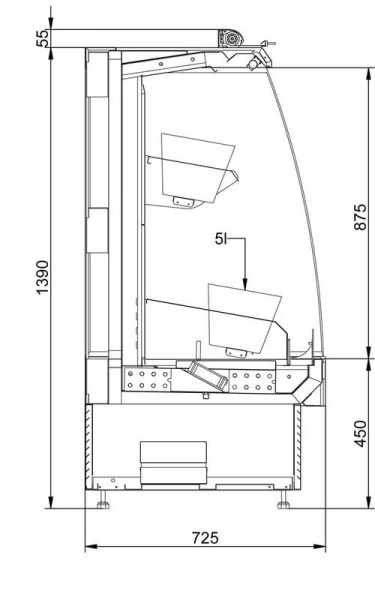 Холодильная горка для цветов ES System K RCS SCORPION 02 MINI FL 0,9