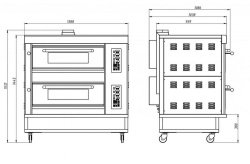 Шкаф пекарский газовый GRILL MASTER ШЖГ/2 подовый (+400C) (4 противня, с пароувлажнением)