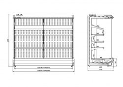 Холодильная горка универсальная с выносным агрегатом Enteco master Немига П1 125 ВСн